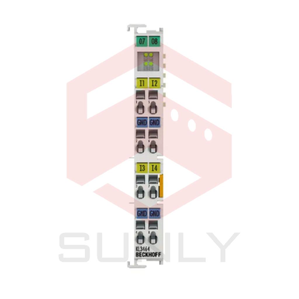 KL3464 | Bộ kết nối Bus, 4 kênh đầu vào tín hiệu analog, điện áp, 0…10 V, 12 bit, đơn đầu