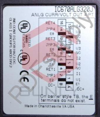 Mô-đun đầu ra nguồn điện áp / dòng điện tương tự 4 điểm IC670ALG320