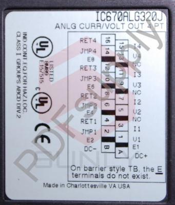 The IC670ALG320 4-Point Analog Current Voltage Source Output Module